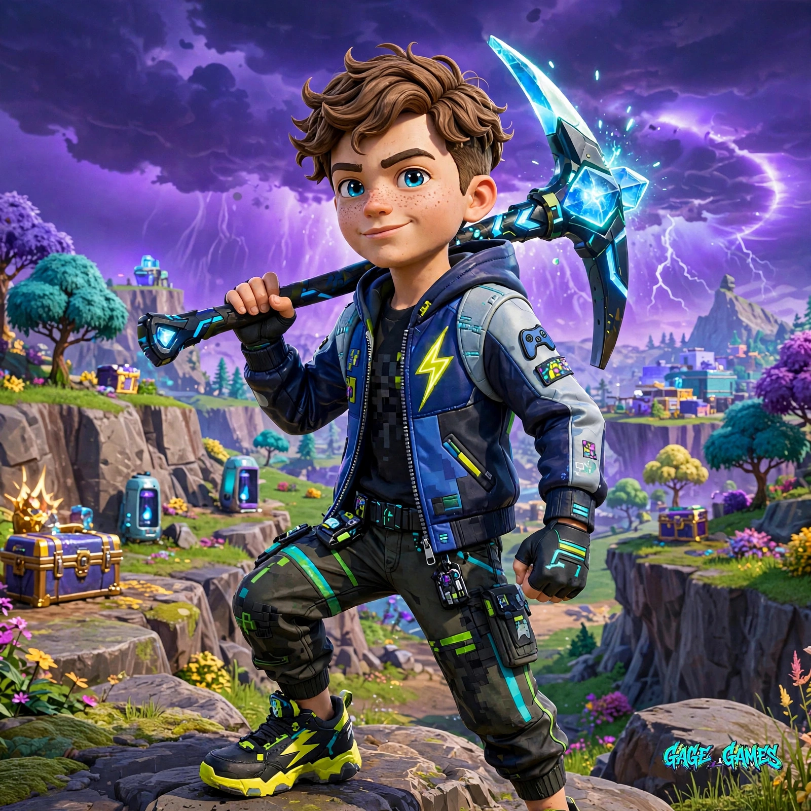 Gage as a Fortnite player